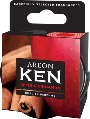Zdjęcie produktu dla 3x Oryginalny odświeżacz powietrza do samochodu Areon KEN LID Jabłko i Cynamon