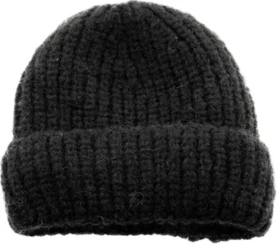 Produktbild von Mütze mit Strickmotiv für Erwachsene und Kinder für kalte Herbst- und Wintertage Schwarz