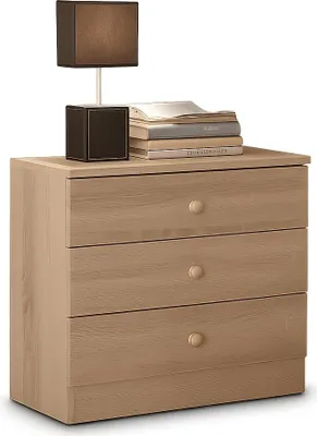 Produktbild von Nachtkonsole Sonoma Eiche Nachtschrank mit 3 Schubladen #1918
