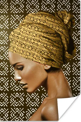 Produktbild von MuchoWow® Poster Frau - Kopftuch - Schnittmuster 20x30 cm - Papierdruck