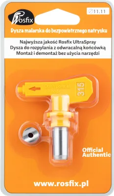 Zdjęcie produktu dla Rosfix Ultra Spray 315 – Dysza do Natrysku Farby, Szerokość Natrysku 15 cm, Węglik Spiekany, Odporna na Rozpuszczalniki