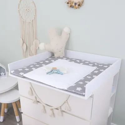 Zdjęcie produktu dla Puckdaddy przewijak Espen 80x11x78 cm z drewna w kolorze białym pasujący do komód IKEA Malm