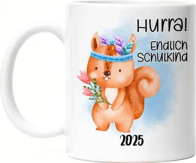 Produktbild von Endlich Schulkind 2025 Tasse Weiß Einschulung 2025 Enkel Enkelin Schulanfang Schuleinführung Erstklässler