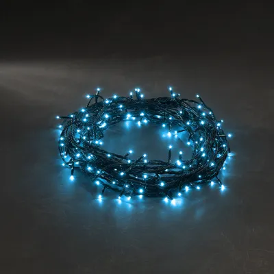 Produktbild von Konstsmide - Micro LED Lichterkette, 40 hell blaue Dioden, 24V Außentrafo, schwarzes Kabel ; 3627-440