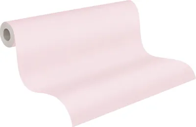 A roll of pink wallpaper is shown against a white background.