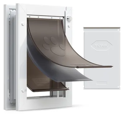 Produktbild von VEVOR Hundeklappe (Mittelgroß) mit 3 Magnetklappen & Metallrahmen, Wetterfeste K
