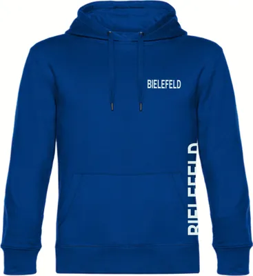 Produktbild von multifanshop Kapuzen Sweatshirt - Bielefeld - Brust & Seite, blau, Größe XXL