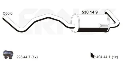 Produktbild von ERNST 530149 Endschalldämpfer für RENAULT SCÉNIC II (JM0/1) Auspuff
