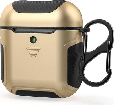 Image de Coque rigide en silicone pour Airpods 1/2 Or Noir