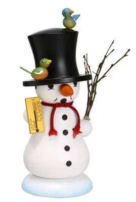 Produktbild von Räucherfigur Schneemann Schmelzi mit Vogel BxHxT 7,5x18x8,5cm NEU