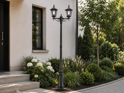 Produktbild von Konstsmide Firenze Standleuchte schwarz lackiertes Aluminium, klares Glas 7234-750