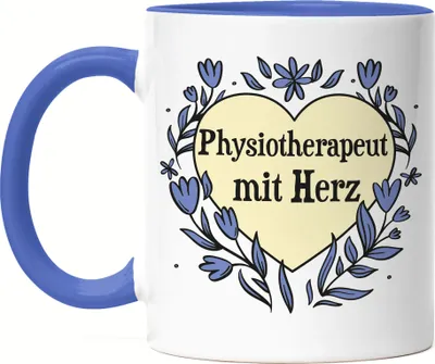 Produktbild von Physiotherapeut mit Herz Tasse Blau Geschenkidee Zum Danke Sagen Bester Physiotherapeut