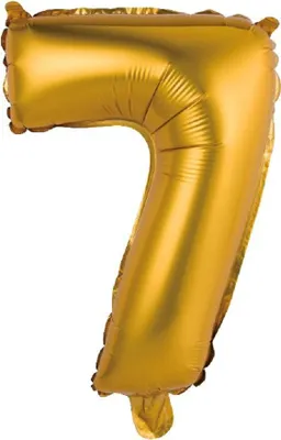 Image de Ballon gonflable numéro '7' doré, 35 cm