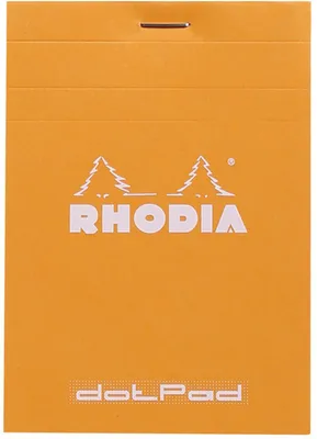 Obrázok produktu pre Rhodia 12558C DotPad (mit geometrischem Punktraster, liniert, dot grid, mikroperforiert, 80 g, 85 x 120 mm, 80 Blatt) 1 Stück orange