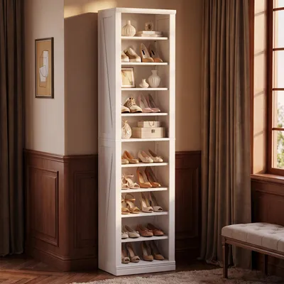 Produktbild von Schuhschrank,10 Ebenen(40B cm),18-20 Paar, Weiß | Freistehend Schuhkommode, Verstellbare Regalböden, Für Eingang, Wohnzimmer, Schlafzimmer