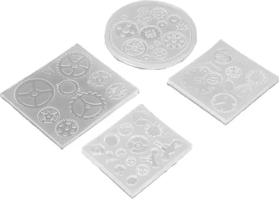 Image de Evonecy Moule en résine pour engrenages - Moule en silicone pour chocolat 3D - Bricolage chocolat & dessert - Anti-adhérent, Respectueux de l'environnement, Faible teneur en carbone, Recyclable - Transparent, Moule Gear