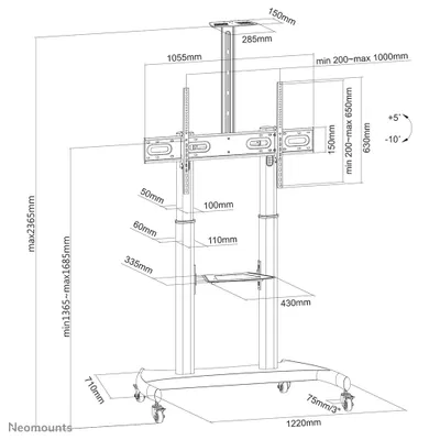 Image de Neomounts PLASMA-M1950E Chariot TV 60-100"