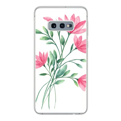 Produktbild von MuchoWow® Handyhülle Schutzhülle Hülle für Samsung Galaxy S10e Blumen - Aquarell - Rosa Silikon Softcase Handy Hülle - Handy