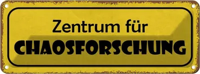 Zdjęcie produktu dla vianmo Blaszany znak 10x27 cm Zentrum für Chaosforschung