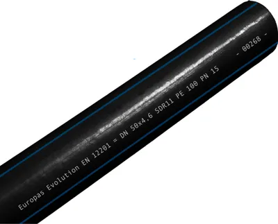Obrázek produktu pro PE 100 potrubí na pitnou vodu PN15 PE trubka 50 mm 1 1/2" 50 m DVGW : Ø50 mm x 50 m Rozměr: Ø50 mm x 50 m