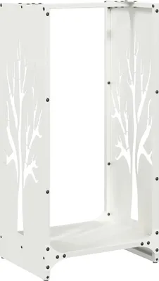 Produktbild von vidaXL Brennholzregal Weiß 40x30x80 cm Kaltgewalzter Stahl