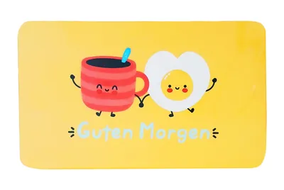 Produktbild von FRÜHSTÜCKBRETTCHEN 23,5x14cm aus Melamin Frühstückbrett Schneidbrett Schneidebrett Küchenbrett Brett spülmaschinenfest (Guten Morgen-38)