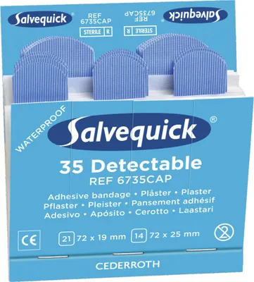 Produktbild von Nachfüllpackung mit sterilen Pflastern, 6 Pflastersätze à 35 Pflaster/VE