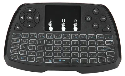 Image de Mini-clavier avec rétroéclairage, souris double 2-en-1, accessoires de jeu compacts, noir