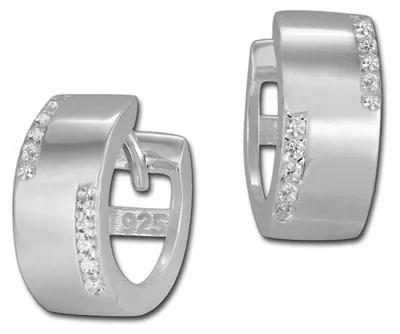 Immagine prodotto di Orecchini a cerchio da donna SilberDream, con zirconi bianchi, in argento sterling 925, modello D3SDO4267W