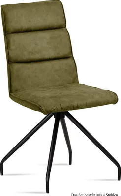 Produktbild von Esszimmerstuhl (4er-Set) Devnet 47x92x60 Schwarz/Olivgrün
