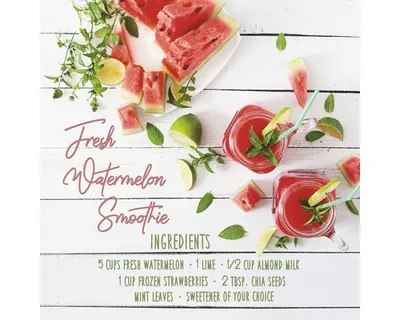 Produktbild von Glasbild Watermelon Smoothie ll 30x30 cm