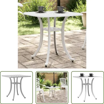 Immagine prodotto di The Living Store Tavolo da giardino bianco 53x53x53 cm in fusione di alluminio