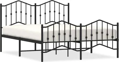 Produktbild von vidaXL Bettgestell mit Kopf- und Fußteil Metall Schwarz 140x200 cm