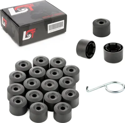 Produktbild von 20x Radschraubenkappen diebstahlhemmend 17 mm schwarz für VW SEAT SKODA