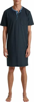 Produktbild von Calida Herren Pyjama, kurzärmlig, kurze Hose, Dunkelblau, bequem, mit Brusttasche und Knopfleiste
