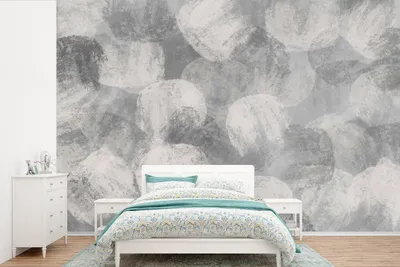 Produktbild von MuchoWow® Fototapete für Wohnzimmer oder Schlafzimmer Wandtapete Vinyl Motivtapete Abstrakt - Farbe - Grau - Malerei - 600x400 cm - Vinyltapeten