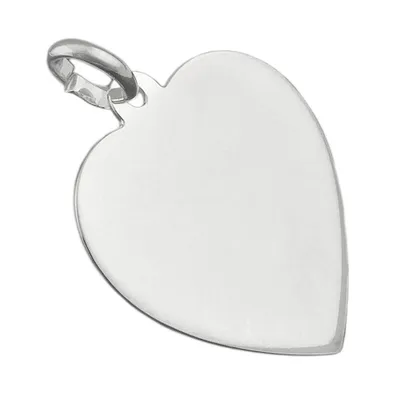 Produktbild von Anhänger 19x17mm Herz für Gravur beidseitig glänzend Silber 925
