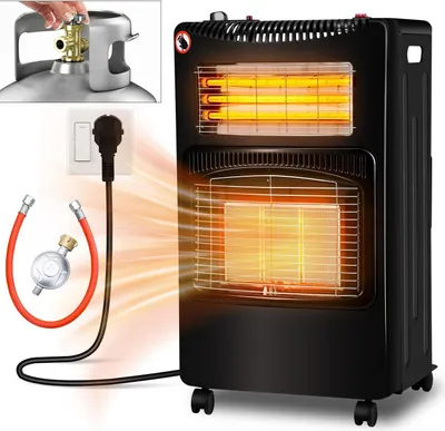 Productafbeelding van Mobiele Gasverwarming 4,2 kW voor Binnenruimtes - Inklapbare Gaskachel met Infrarood Verwarming