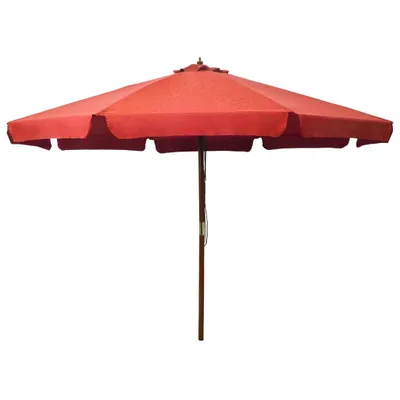 Image de Parasol avec mât en bois 330 cm Terracota