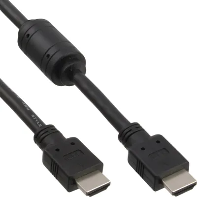 Produktbild von InLine HDMI Kabel, HDMI-High Speed, ST / ST, schwarz, mit Ferrit, 1m, 1 m, HDMI Typ A (Standard), HDMI Typ A (Standard), 5 Gbit/s, Schwarz