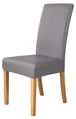 Immagine prodotto di Coprisedie impermeabili in ecopelle per sedie da pranzo (grigio, confezione da 4)
