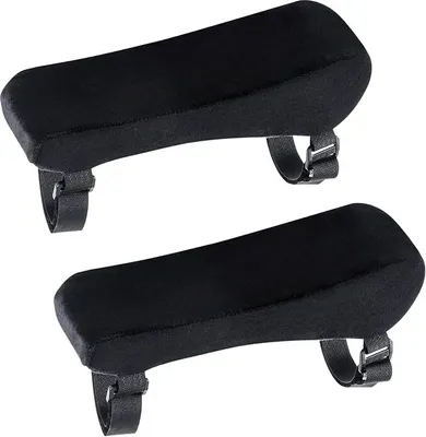 Produktbild von 2 Stück Comfort Armlehnen Pads, Büro- und Gaming Stuhl Armlehne Polster, Memory Schaum Schreibtischstuhl Armlehnen Pads für Ellenbogen-Relief, Schwarz