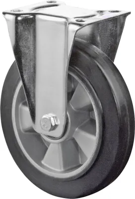 Produktbild von Bockrolle 125mm LS410.B80Platte,Elastik schw.,KL LS410.B80.125