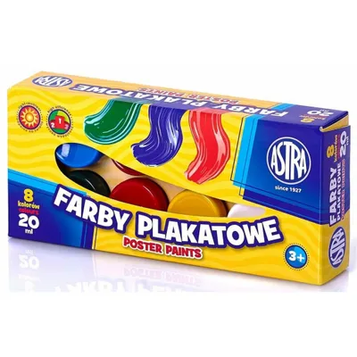Produktbild von Plakatmalfarben für Kinder 8 Farben 20 ml