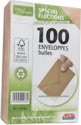 Produktbild von GPV Briefumschläge 90 x 140 mm hellbraun ungummiert 100 Briefumschläge
