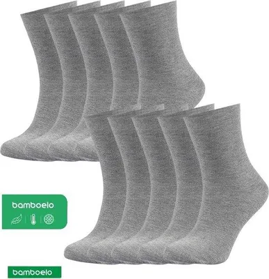 Image de Chaussettes en bambou, 10 paires, sans coutures, respirantes, pointures 43-46, gris