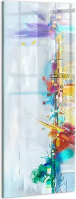 Produktbild von Designer Glasbild - Wandbild - Glas Bild - 50x125 cm - Abstrakte Öllandschaft