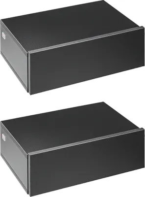 Obrázek produktu pro sada 2 plovoucích nočních stolků - Nástěnný - 1 zásuvka - Moderní design - 40 × 30 × 15 cm - Černá barva