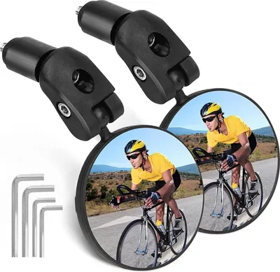 Productafbeelding van Famanu achteruitkijkspiegels voor fietsen met een 360-graden gezichtsveld - Set van 2 convexe spiegels