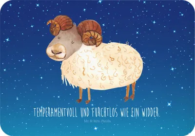 Produktbild von Mr. & Mrs. Panda Kühlschrankmagnet Sternzeichen Widder - Sternenhimmel Blau - Geschenk, Geburtstag März, Schafbock, Bock, April, Notizhalter, whiteboardmagnet, magnet